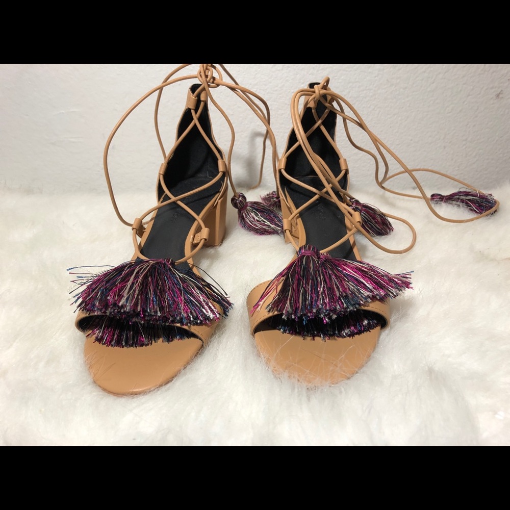 Rebecca Minkoff Tassel Sandal Heel Sz 8